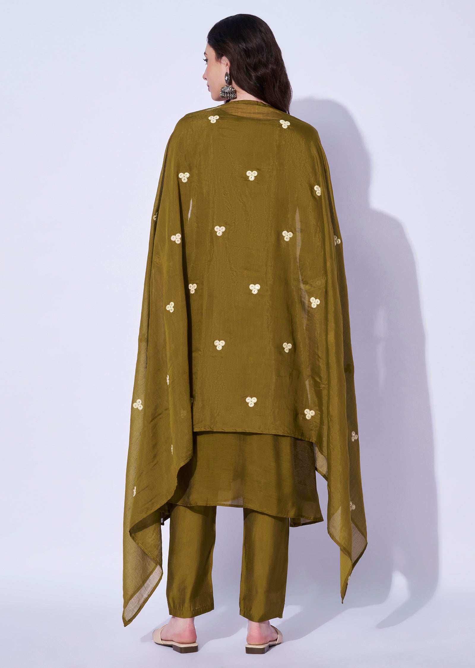 Dark Mustard Russian Silk Anarkali