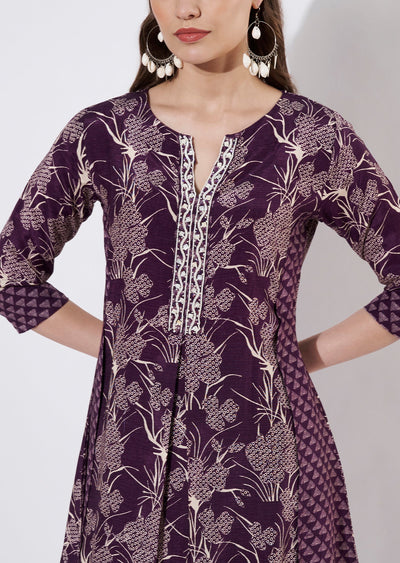 Wine Dola Silk Sharara