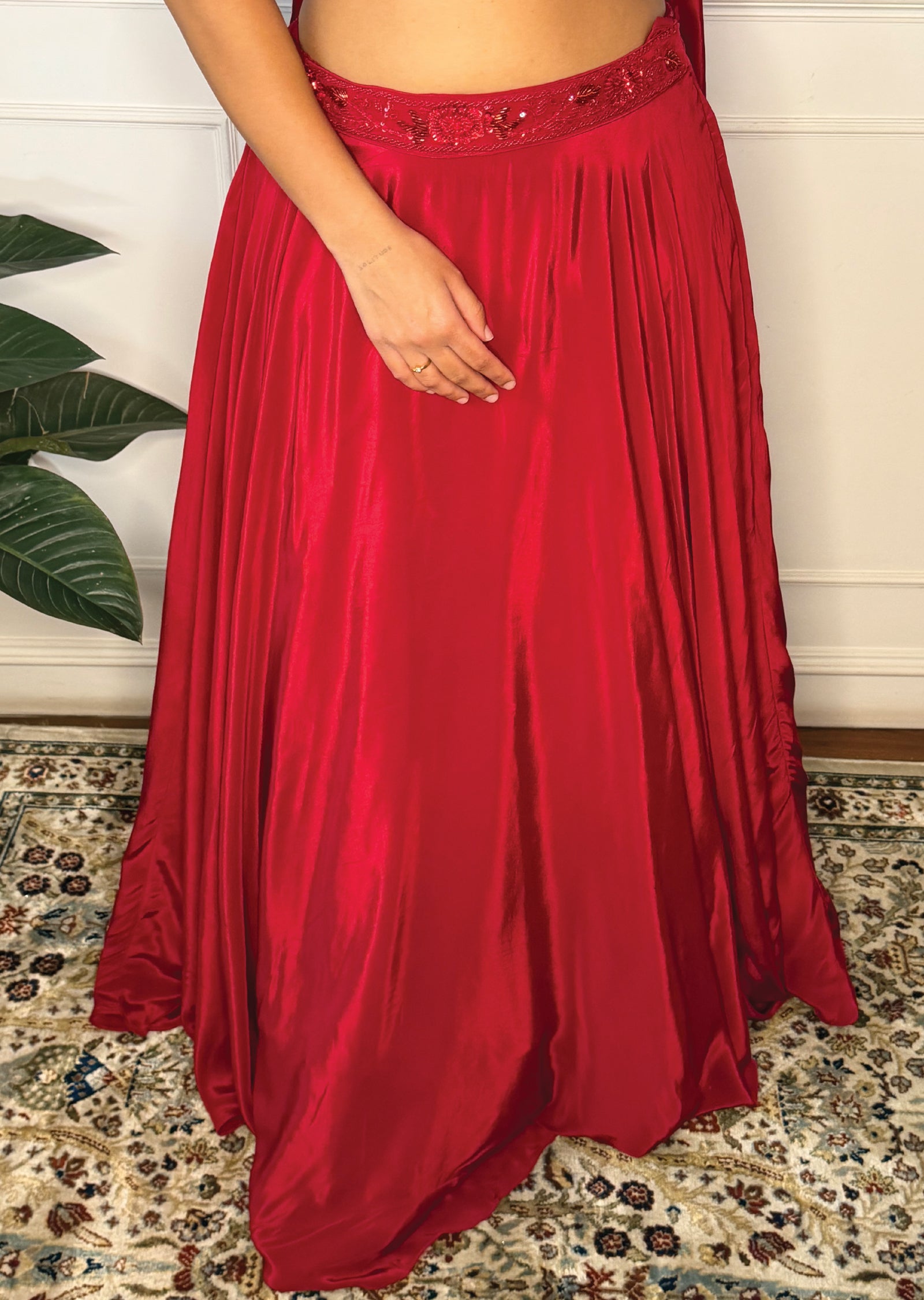 Red Silk Lehenga Set