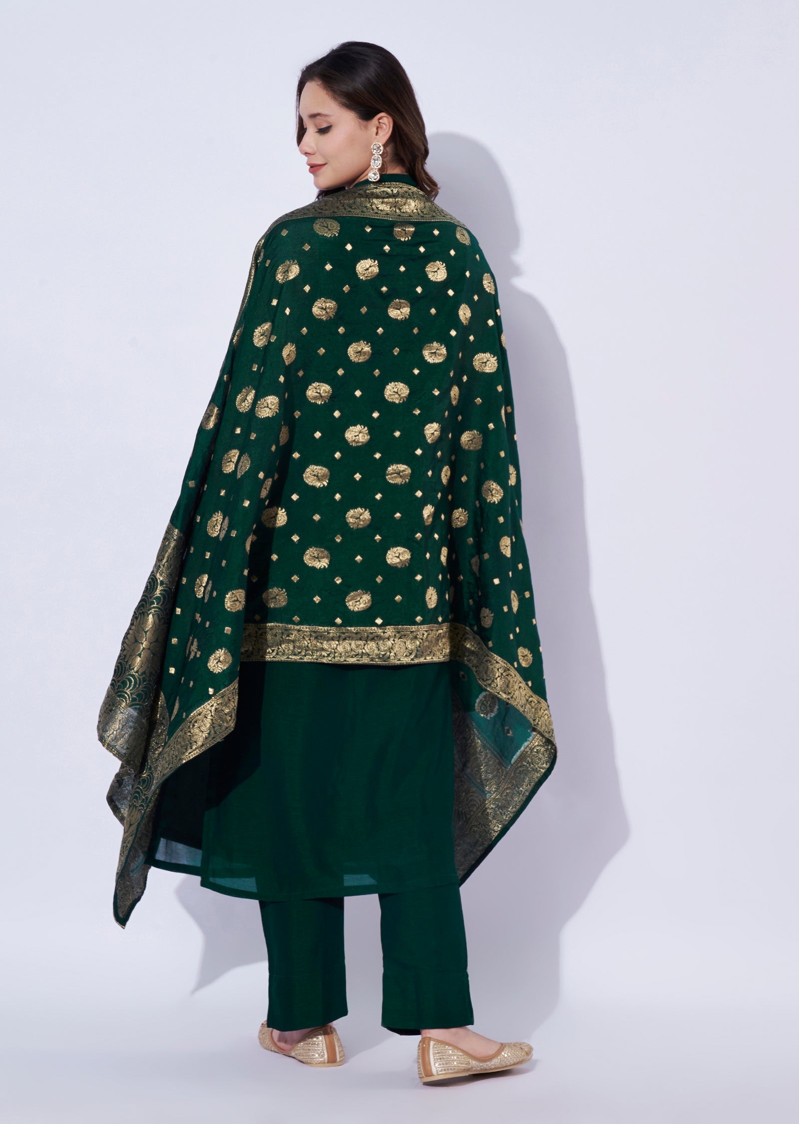 Green Tissue Straight Cut Suit