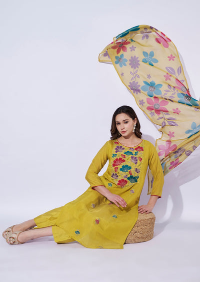 Green Silk Straight Cut Suit