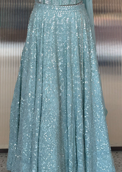 Sea Green Corset Lehenga