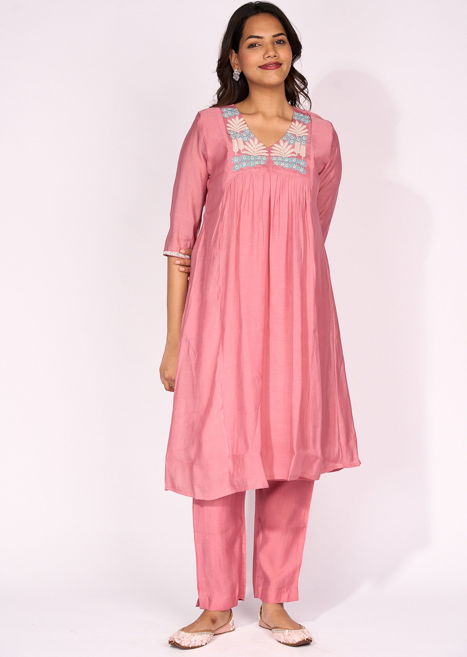 Pink Silk Anarkali Suit