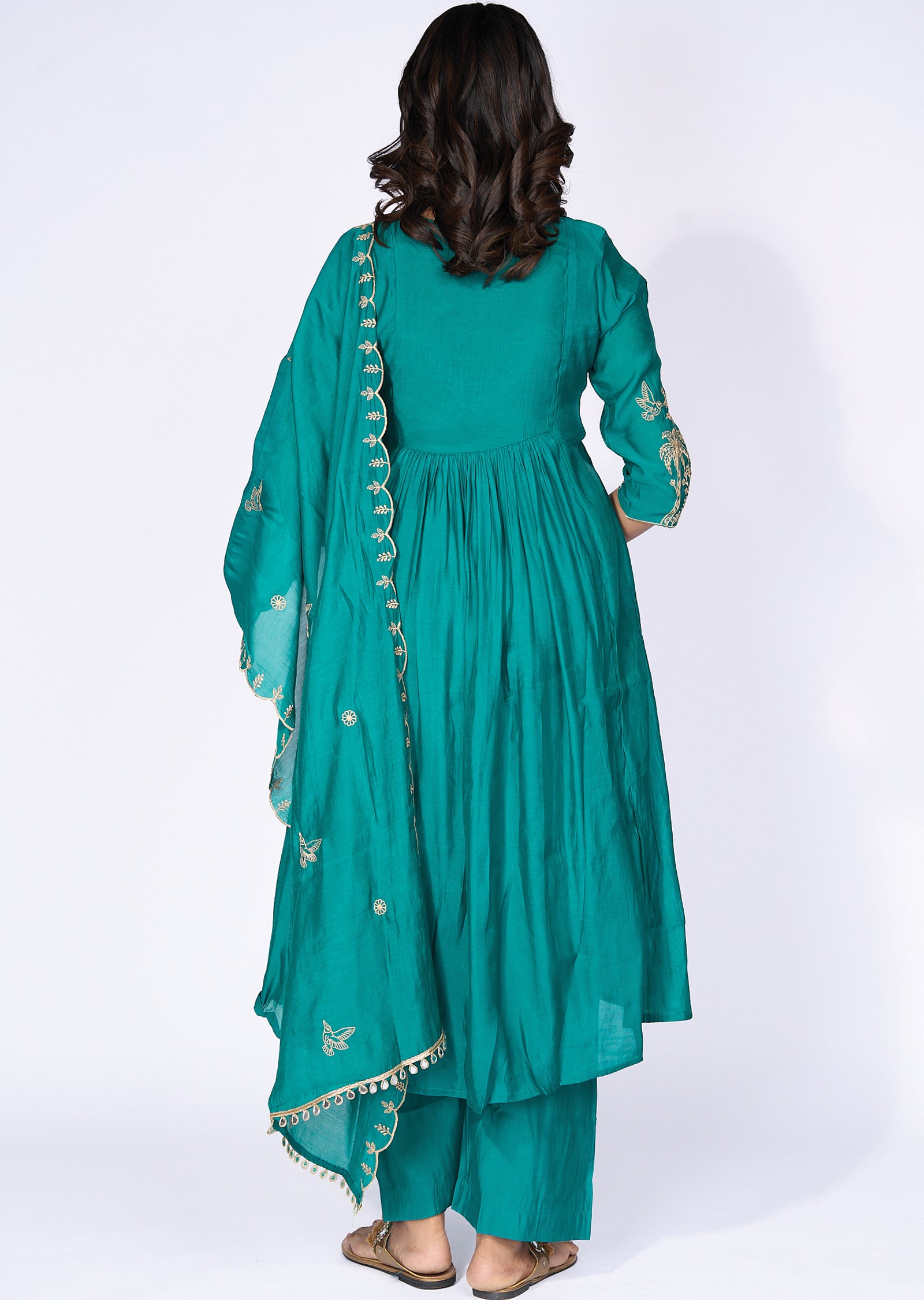 Green Silk Anarkali Suit