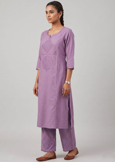 Dusty Purple Cotton Kurti Set