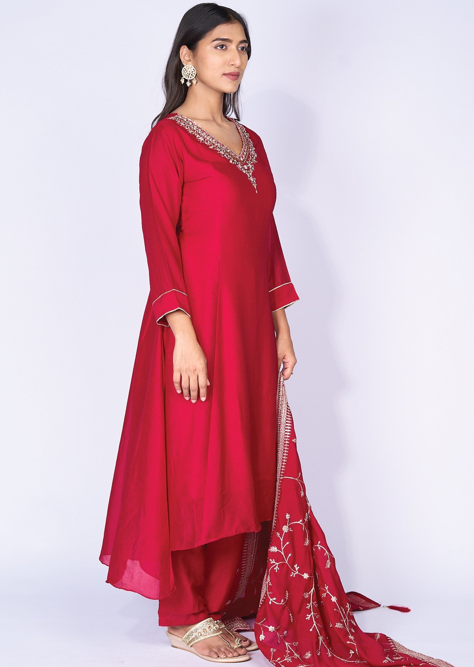 Pink Silk Anarkali