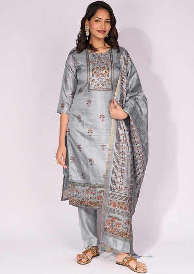 Blue Tussar Straight cut Suit