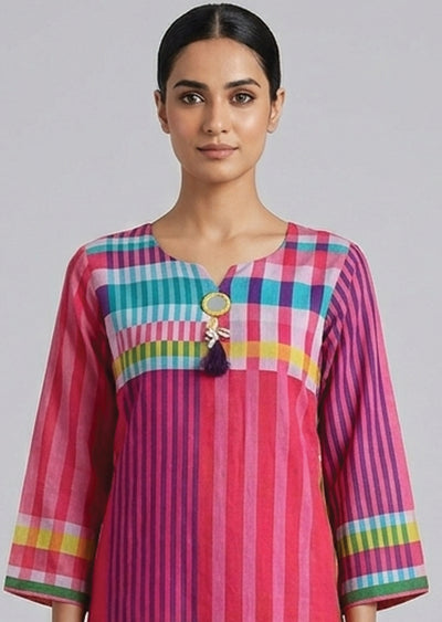 Multi Cotton Straight cut Kurti set