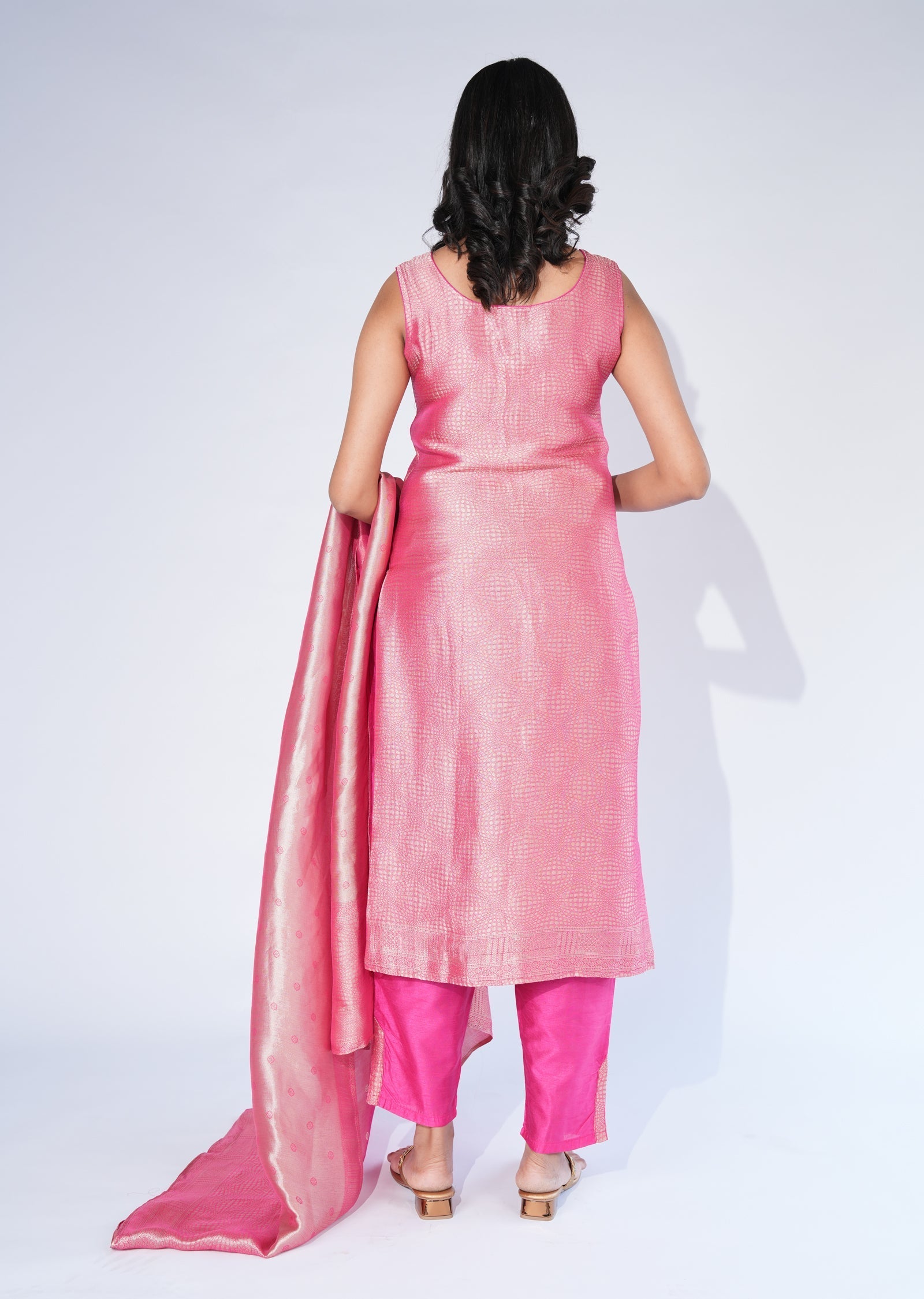 Pink Tissue Straight cut Suit