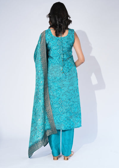 Green Silk Straight Cut Suit