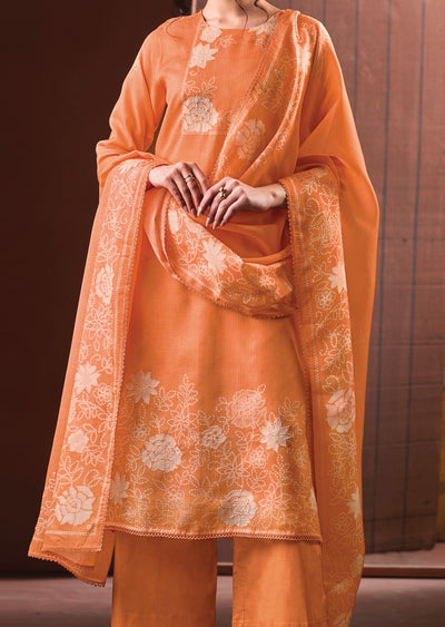 Orange Kota Straight cut Suit