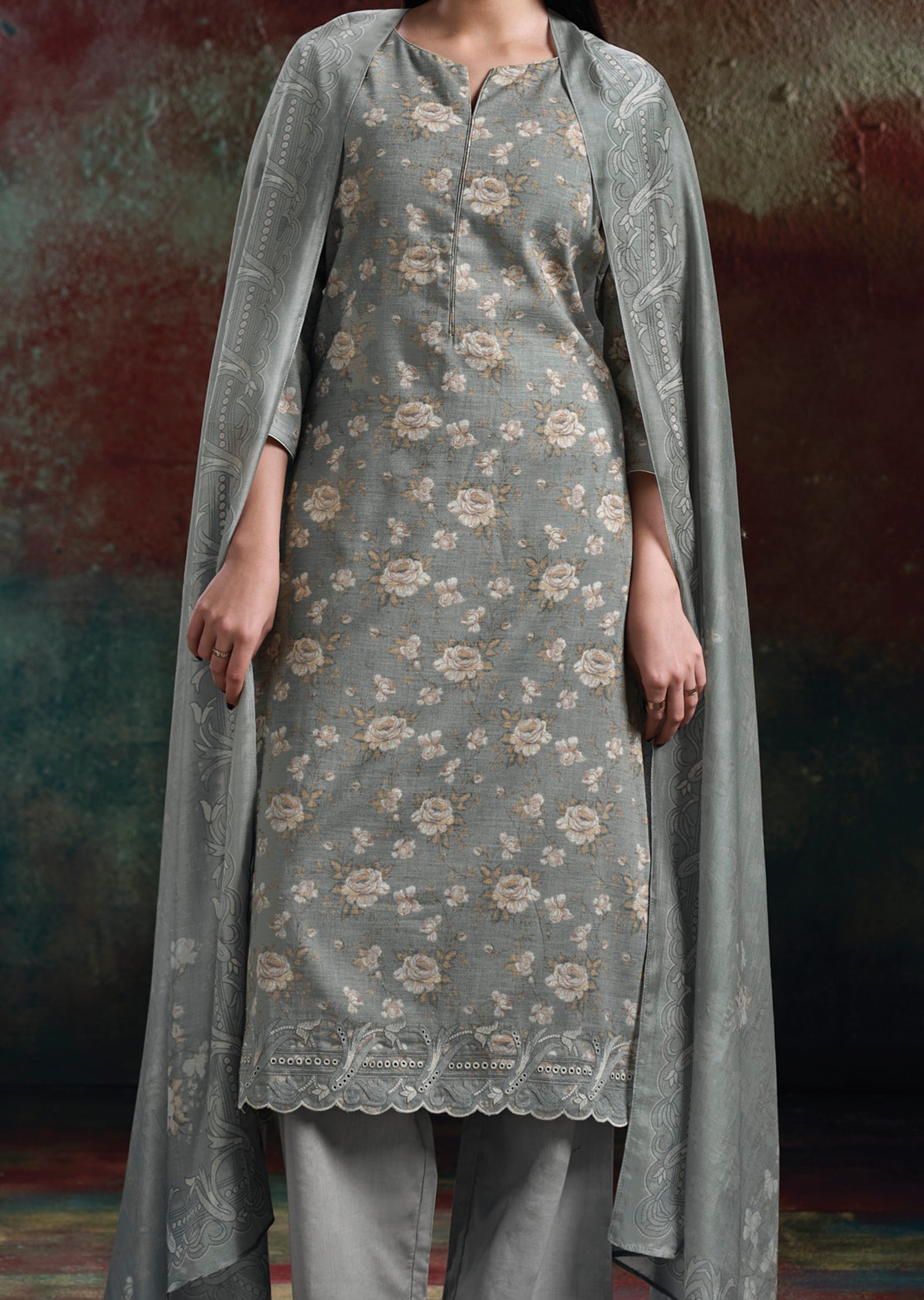 Blue Linen Cotton Straight cut Suit