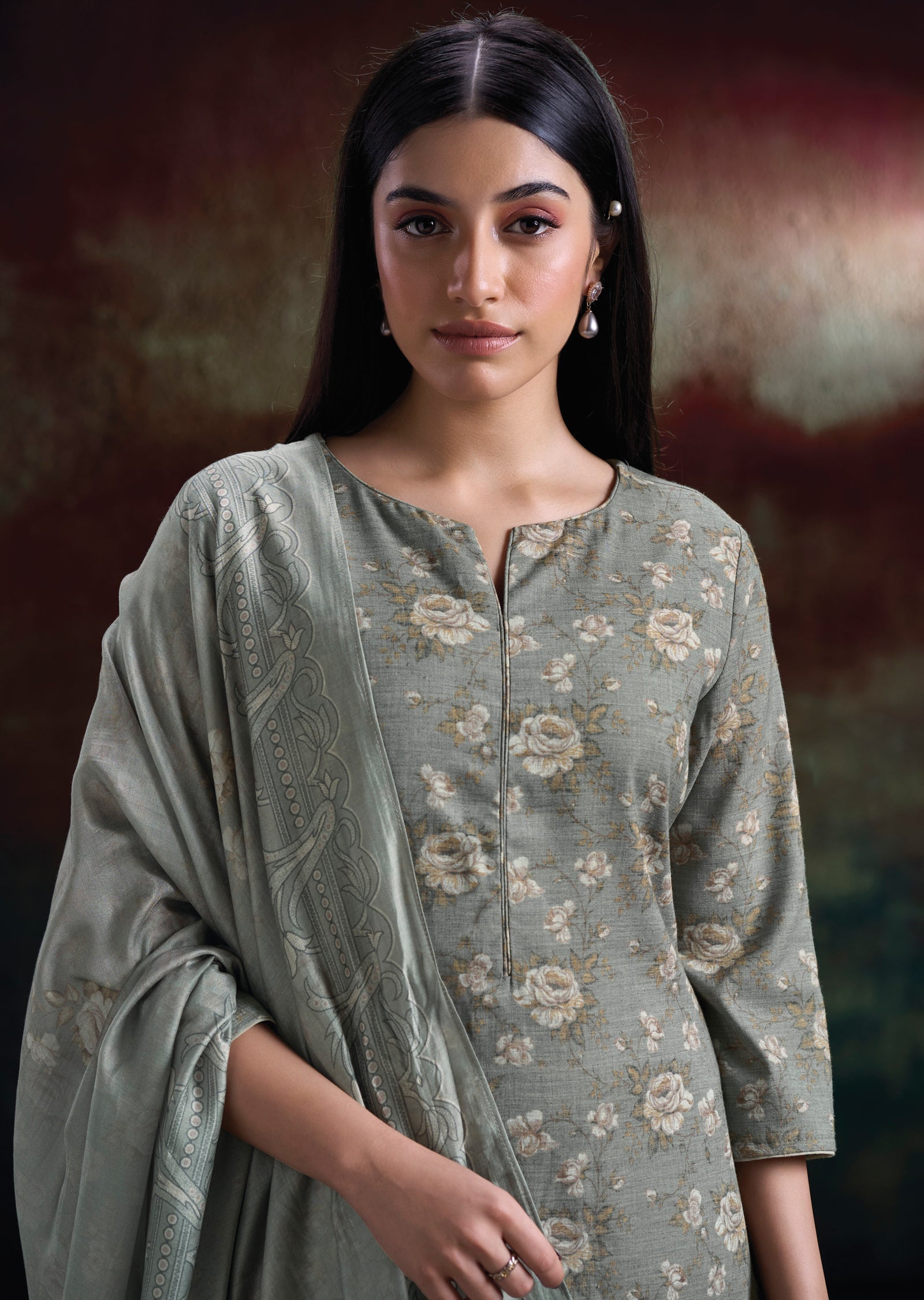 Blue Linen Cotton Straight cut Suit