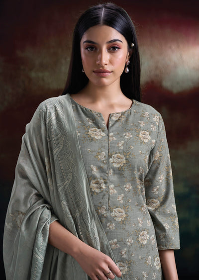 Blue Linen Cotton Straight cut Suit