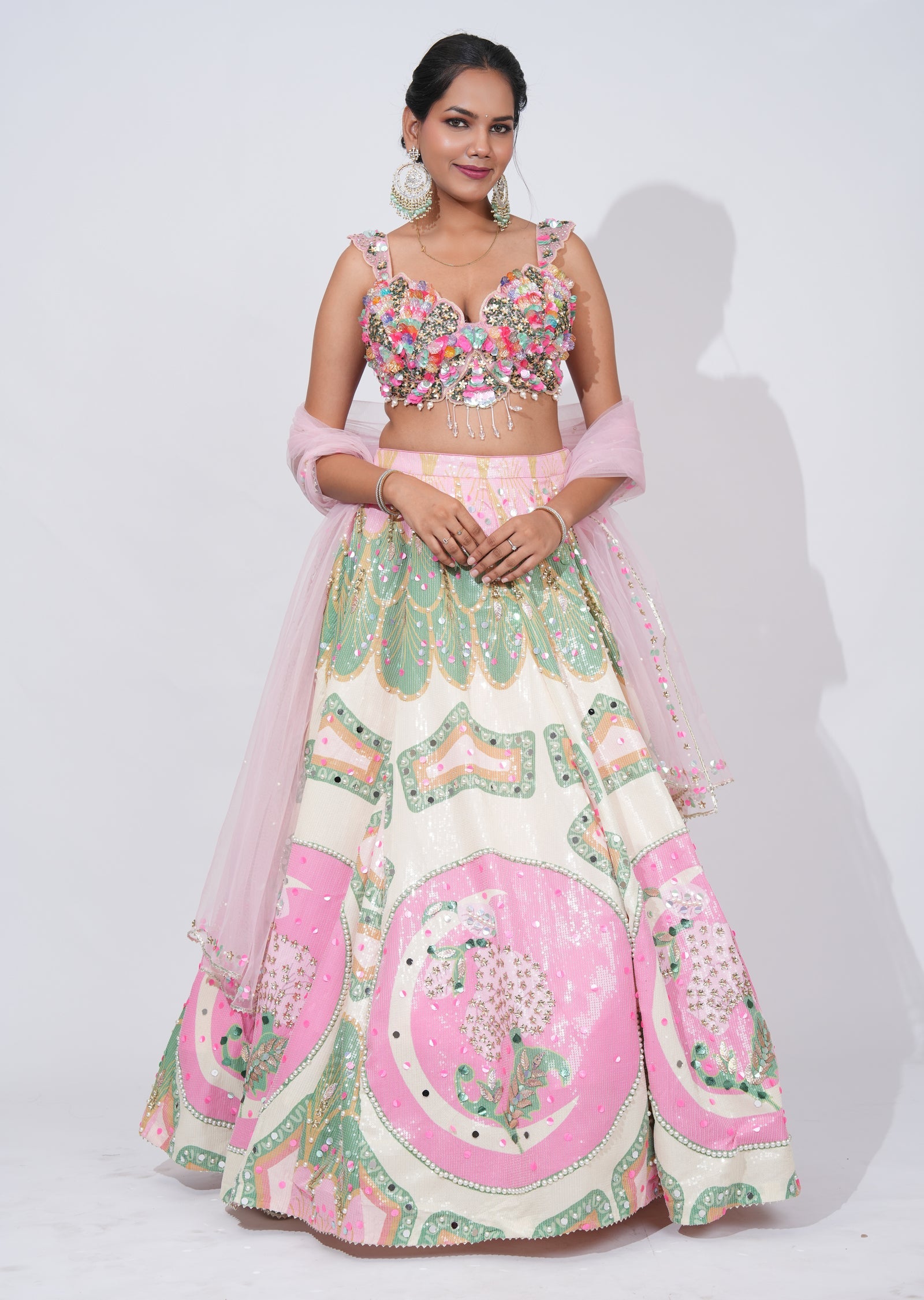 Multi Georgette Lehenga Set