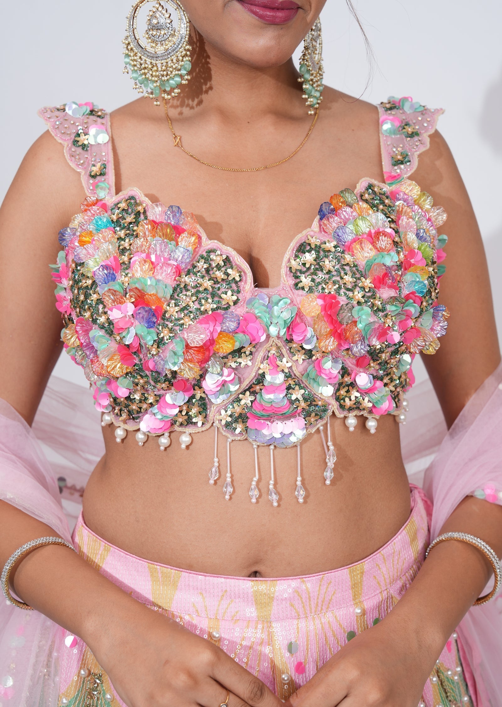 Multi Georgette Lehenga Set