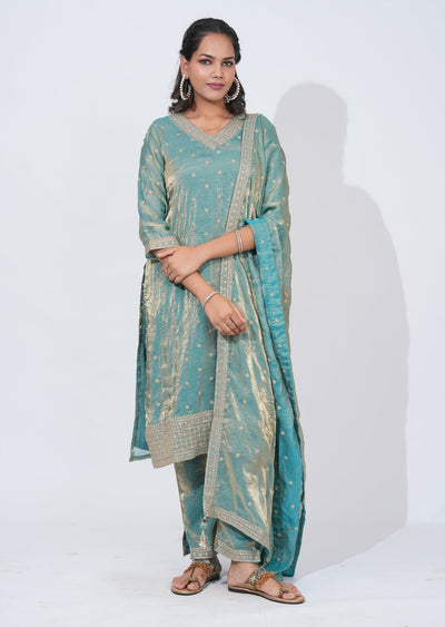 Light Green Straight cut suit