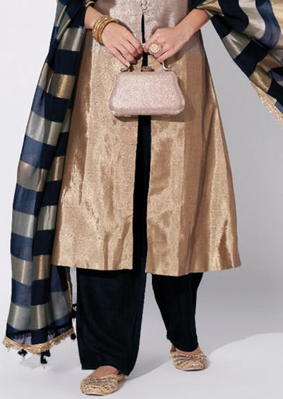 Black Tissue Anarkali Suit
