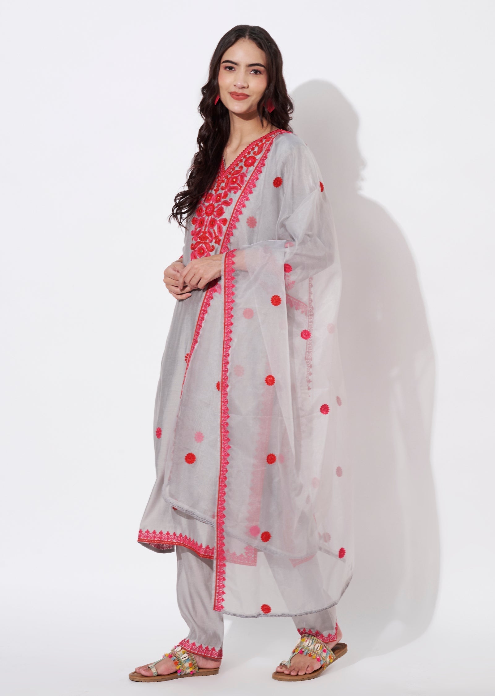 Grey Russian Silk Straight cut suit