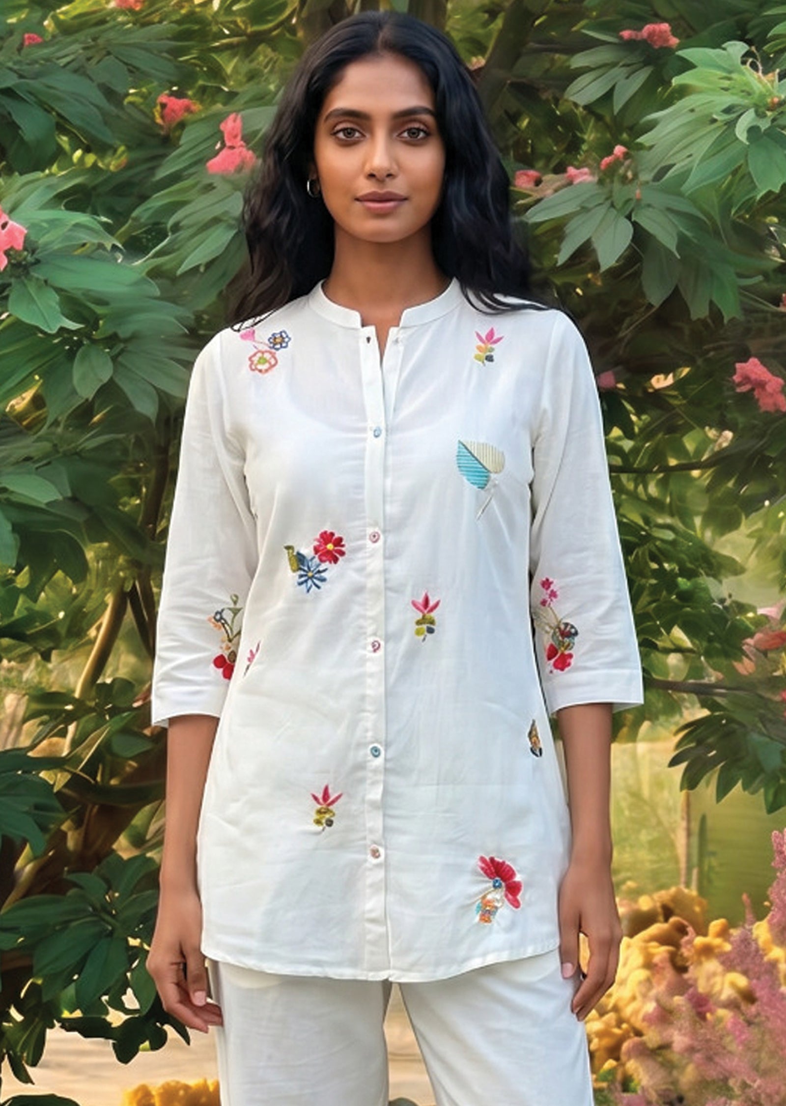 Off White Chanderi Co-ord Set