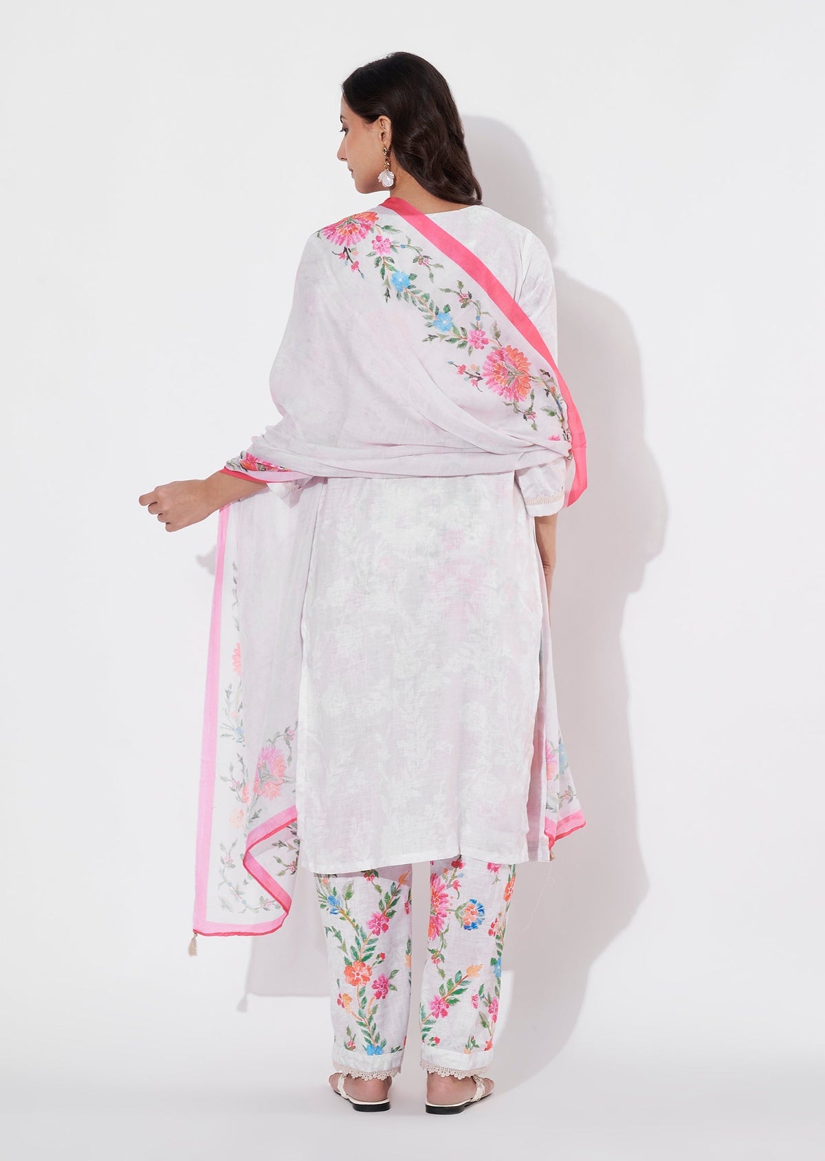 Beige Linen Cotton Straight cut suit