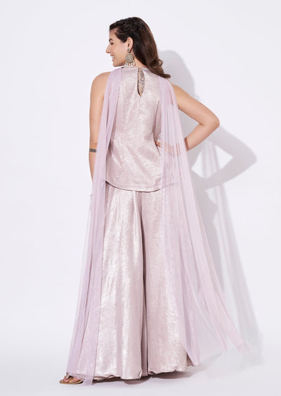 Pink halter neck Sharara Set