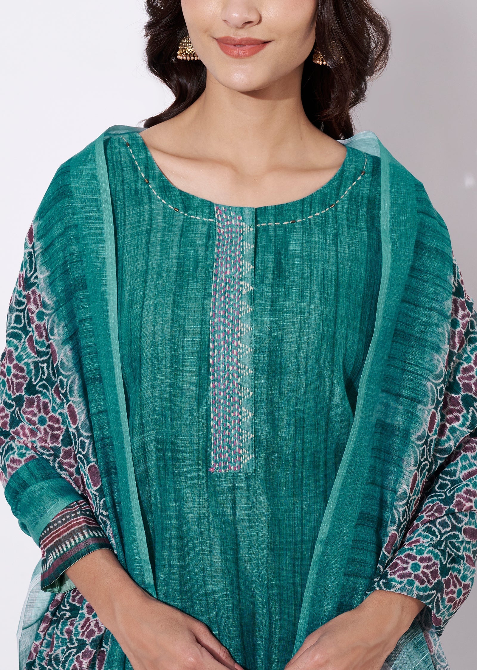 Dusty Green Tussar Straight cut suit