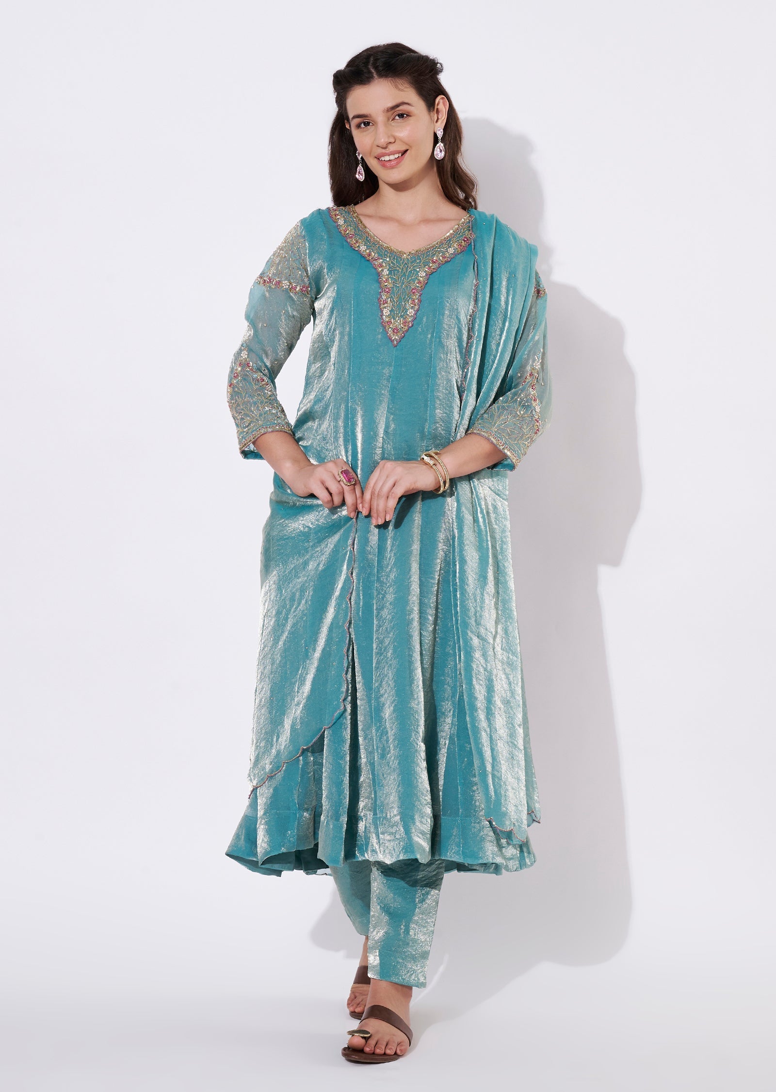 Dusty Green Anarkali Suit