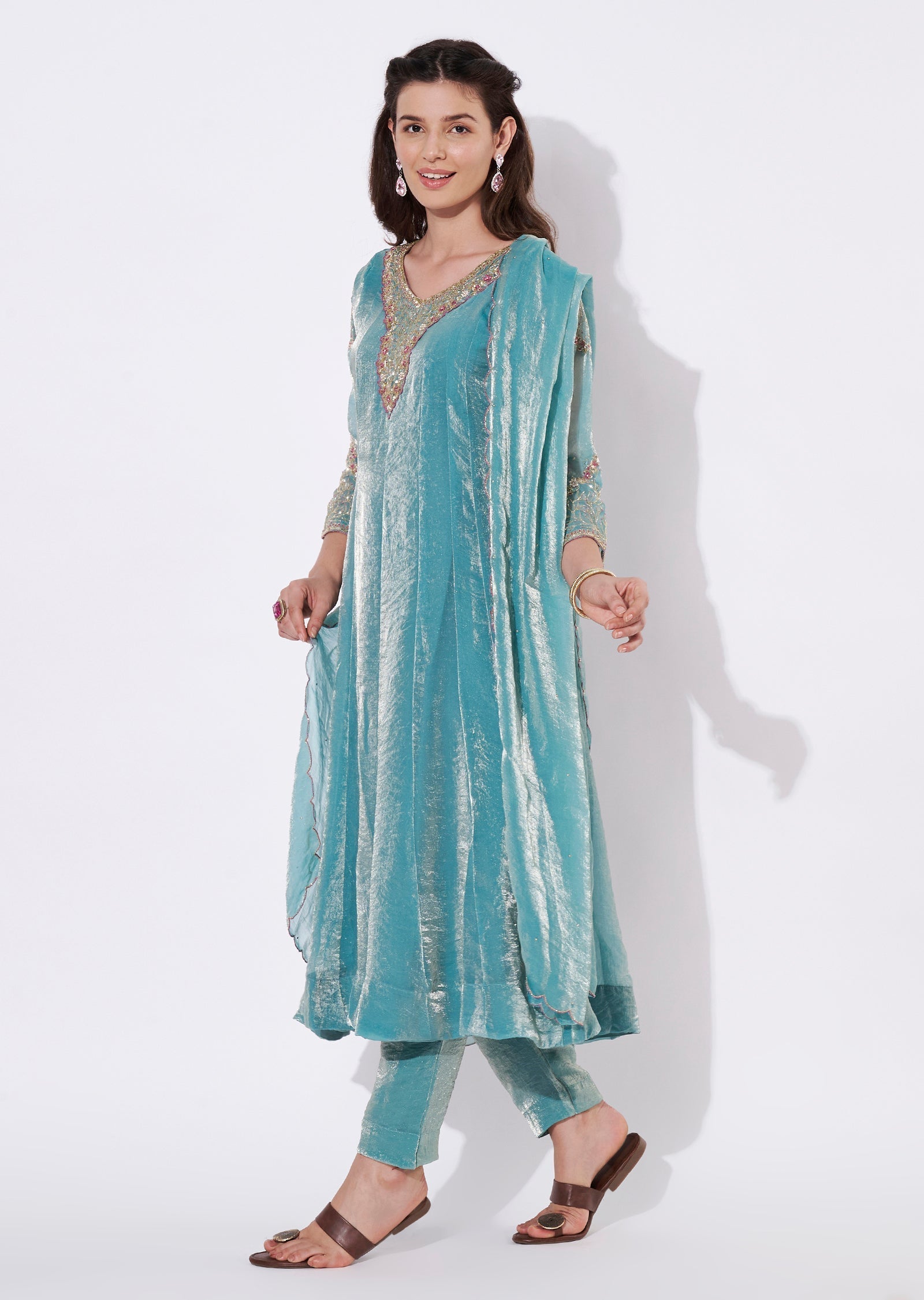 Dusty Green Anarkali Suit