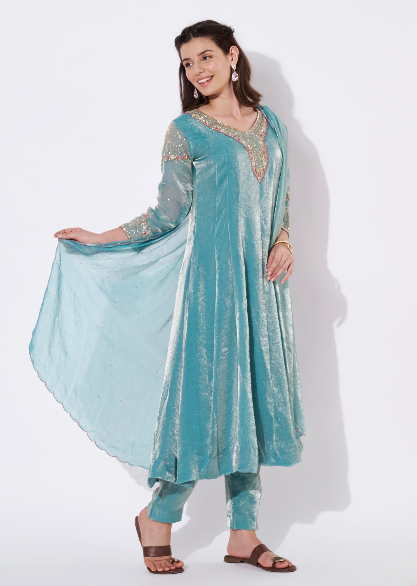 Dusty Green Anarkali Suit