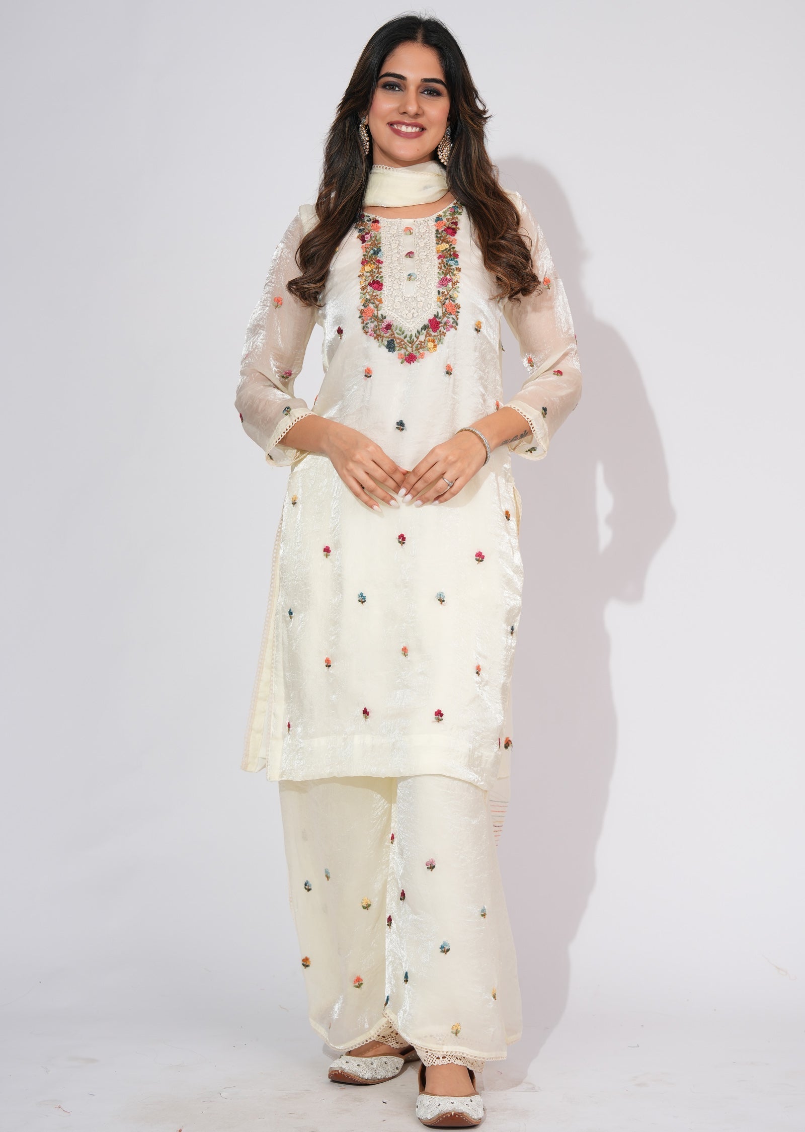 Cream Sharara set