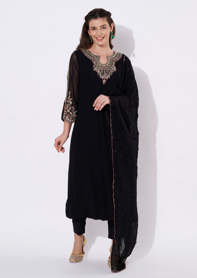 Black Georgette Anarkali Suit