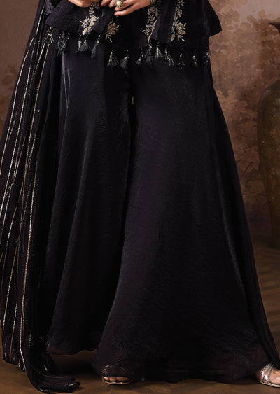 Blck Tissue Sharara Set