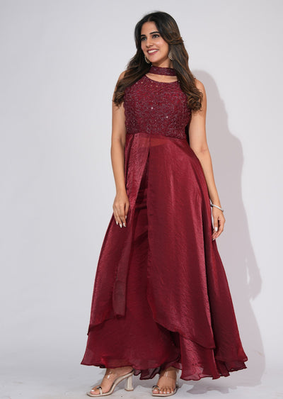 Maroon Anarkali Suit