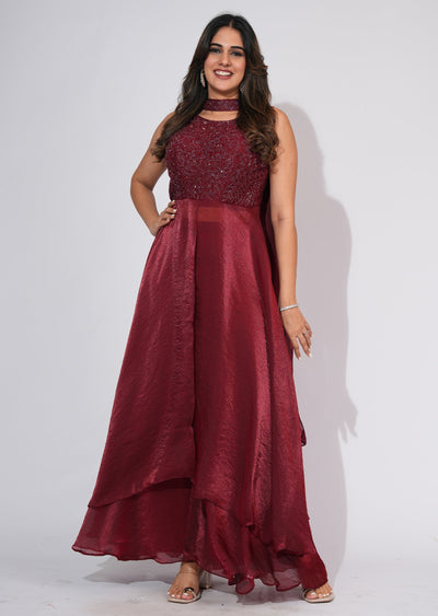 Maroon Anarkali Suit