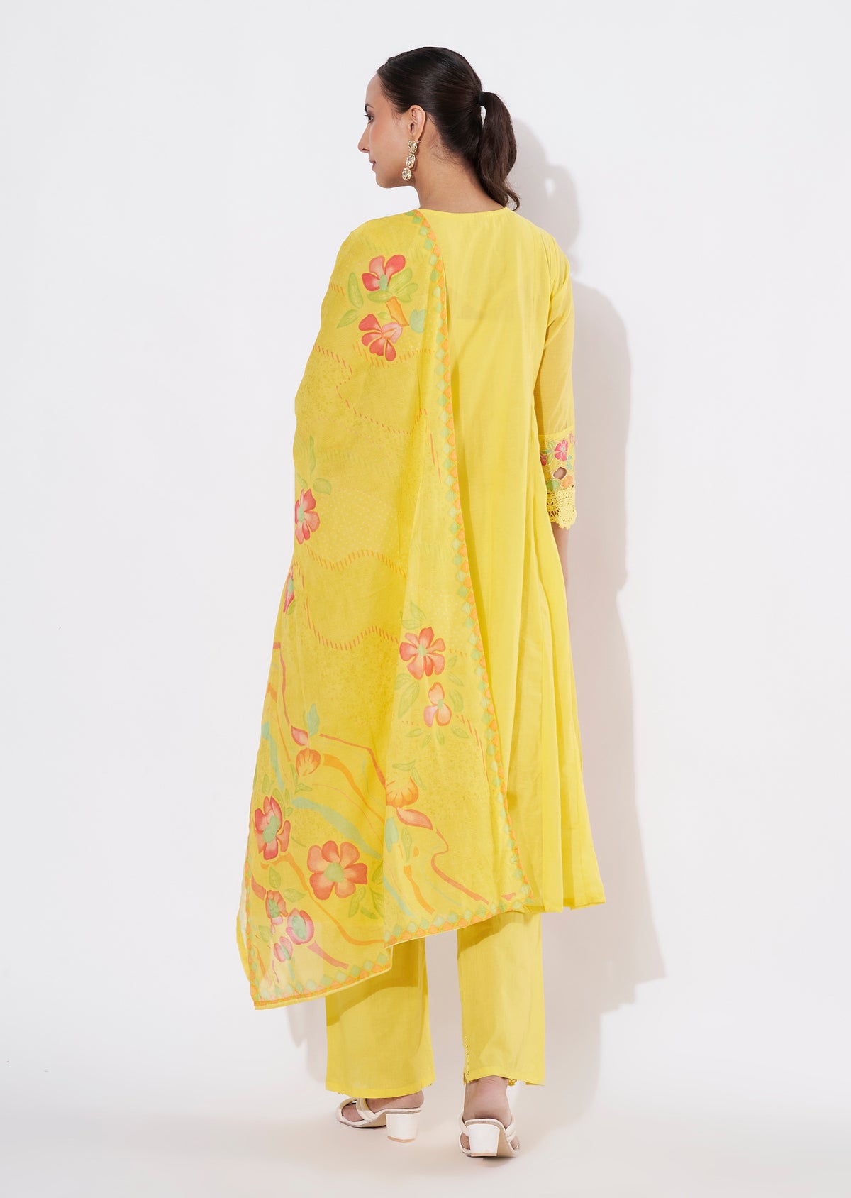 Yellow Cotton Anarkali Suit