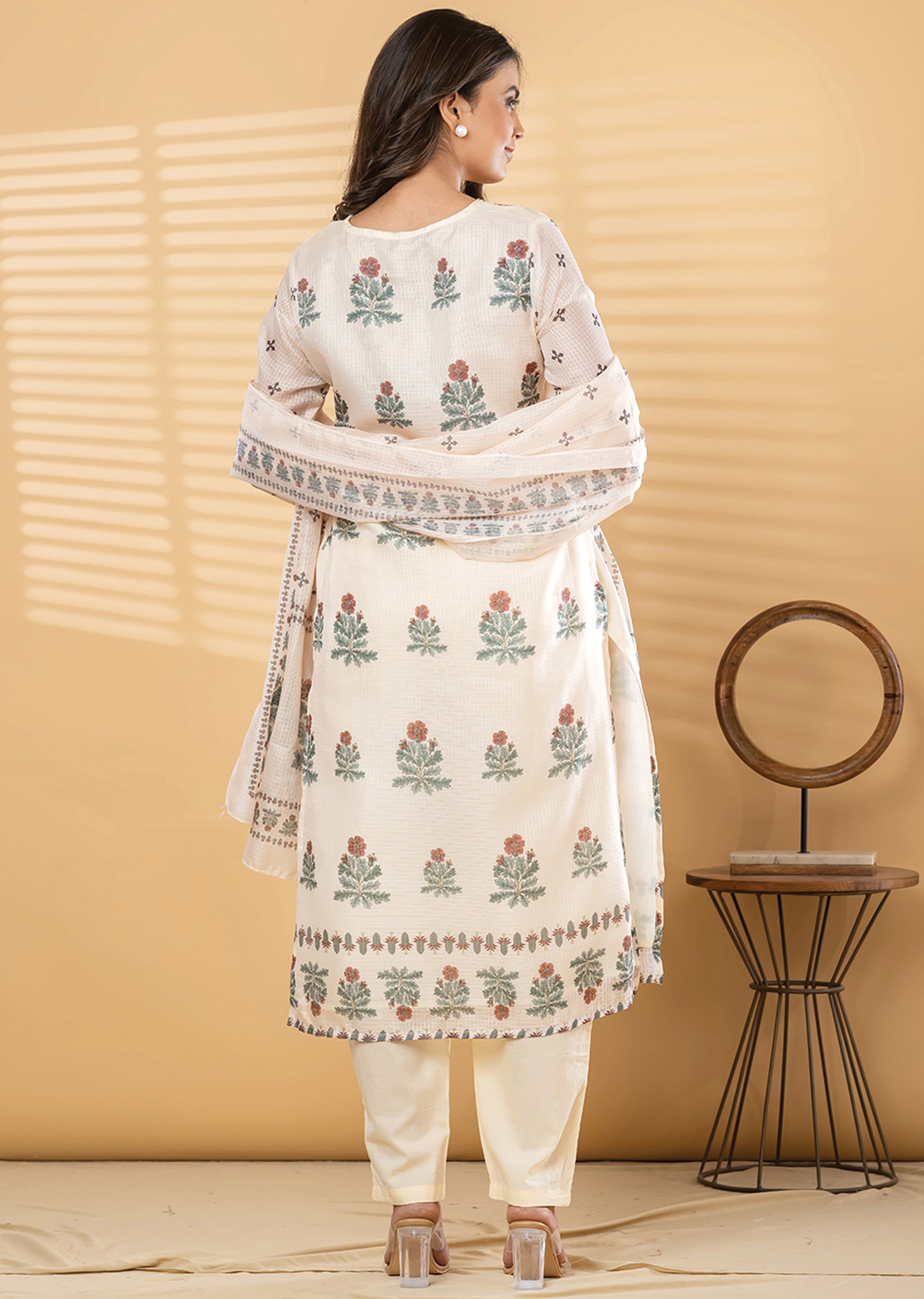 Beige Kota Straight cut suit