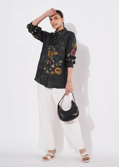 Black Muslin Short kurti