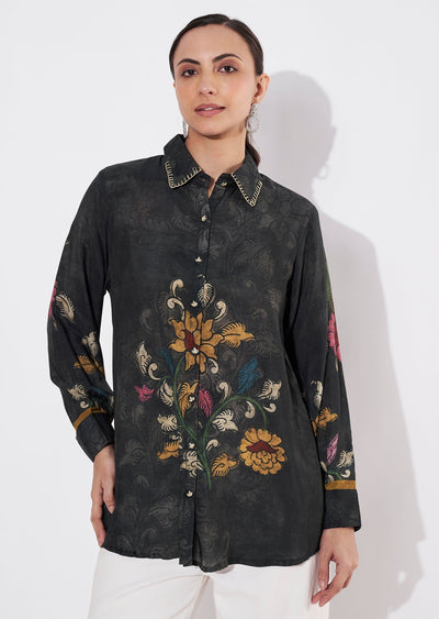 Black Muslin Short kurti