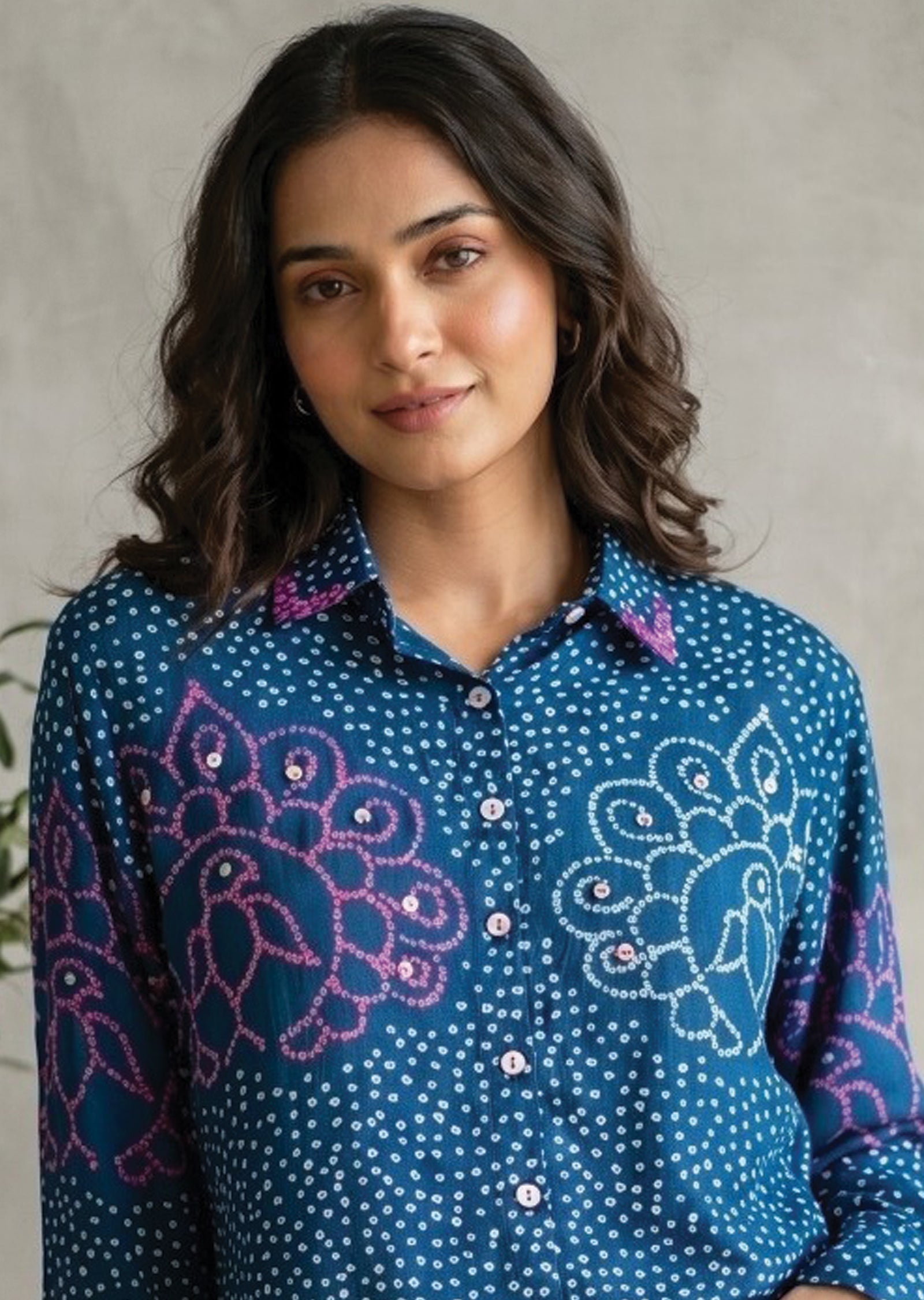 Blue Muslin Short kurti