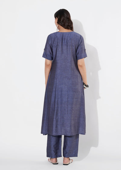 Grey Gold Straight cut Kurti set