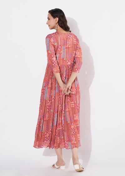 Rust Chinnon Long kurti