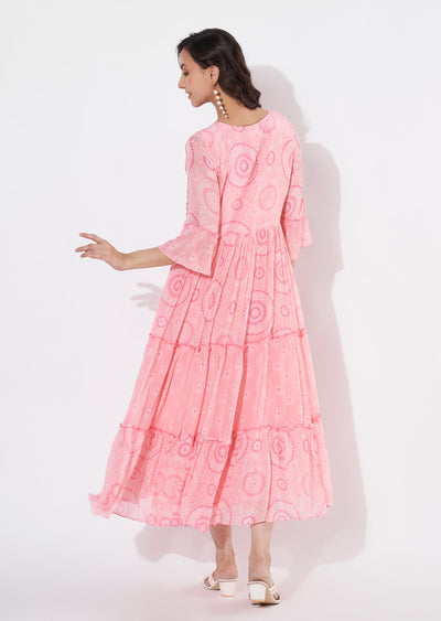Pink Chinnon Long kurti