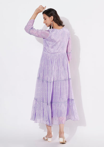 Light Purple Chinnon Long kurti