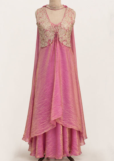 Onion Pink Indowestern Set