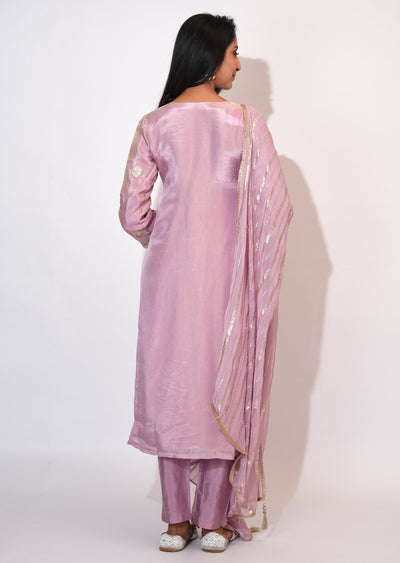 Light Pink Tissue Straight cut suit