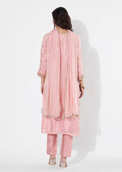 Light Pink Tissue Straight cut suit