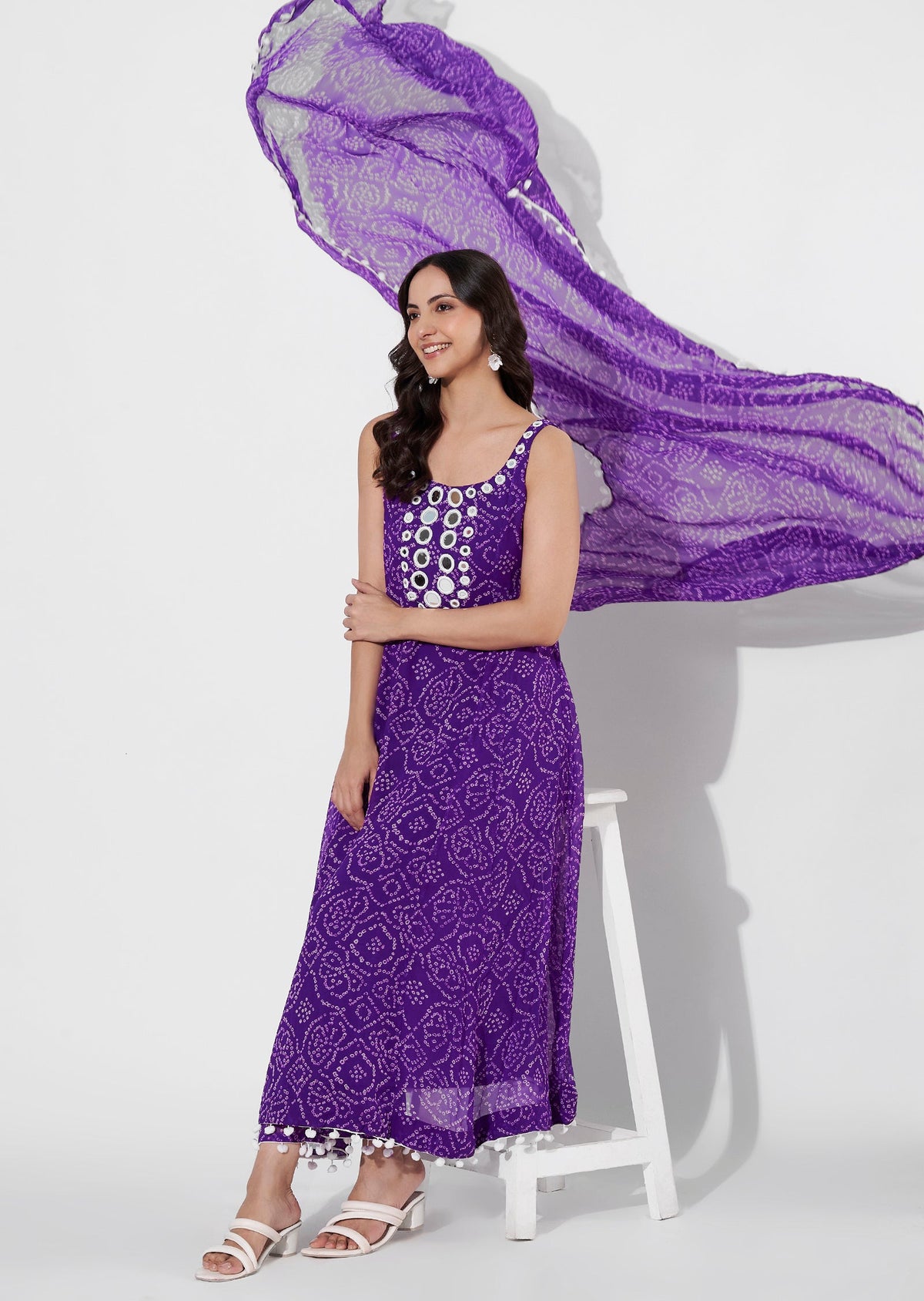 Purple Georegette Anarkali suit