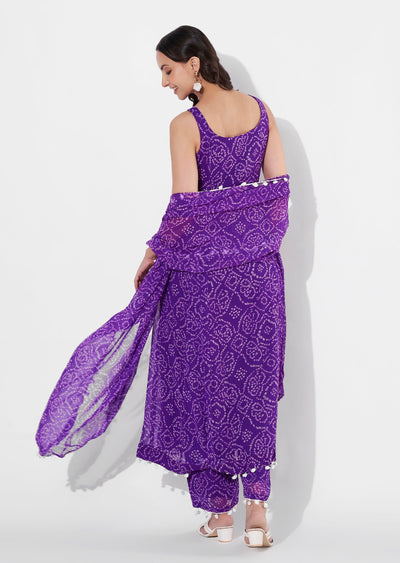Purple Georegette Anarkali suit