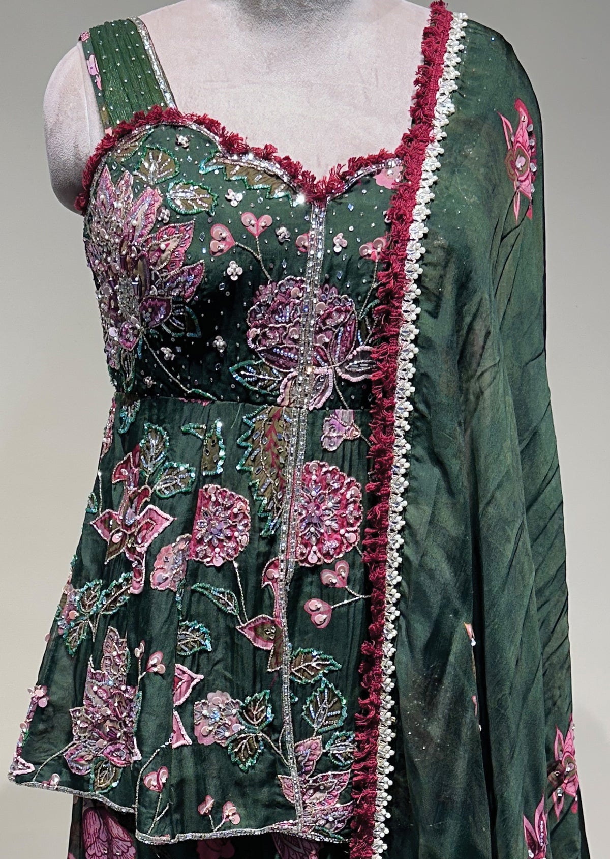 Mehndi Green Georgette Sharara Set